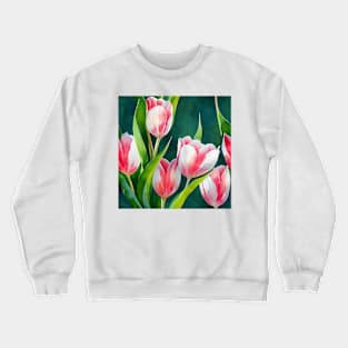 Watercolor tulip pattern Crewneck Sweatshirt